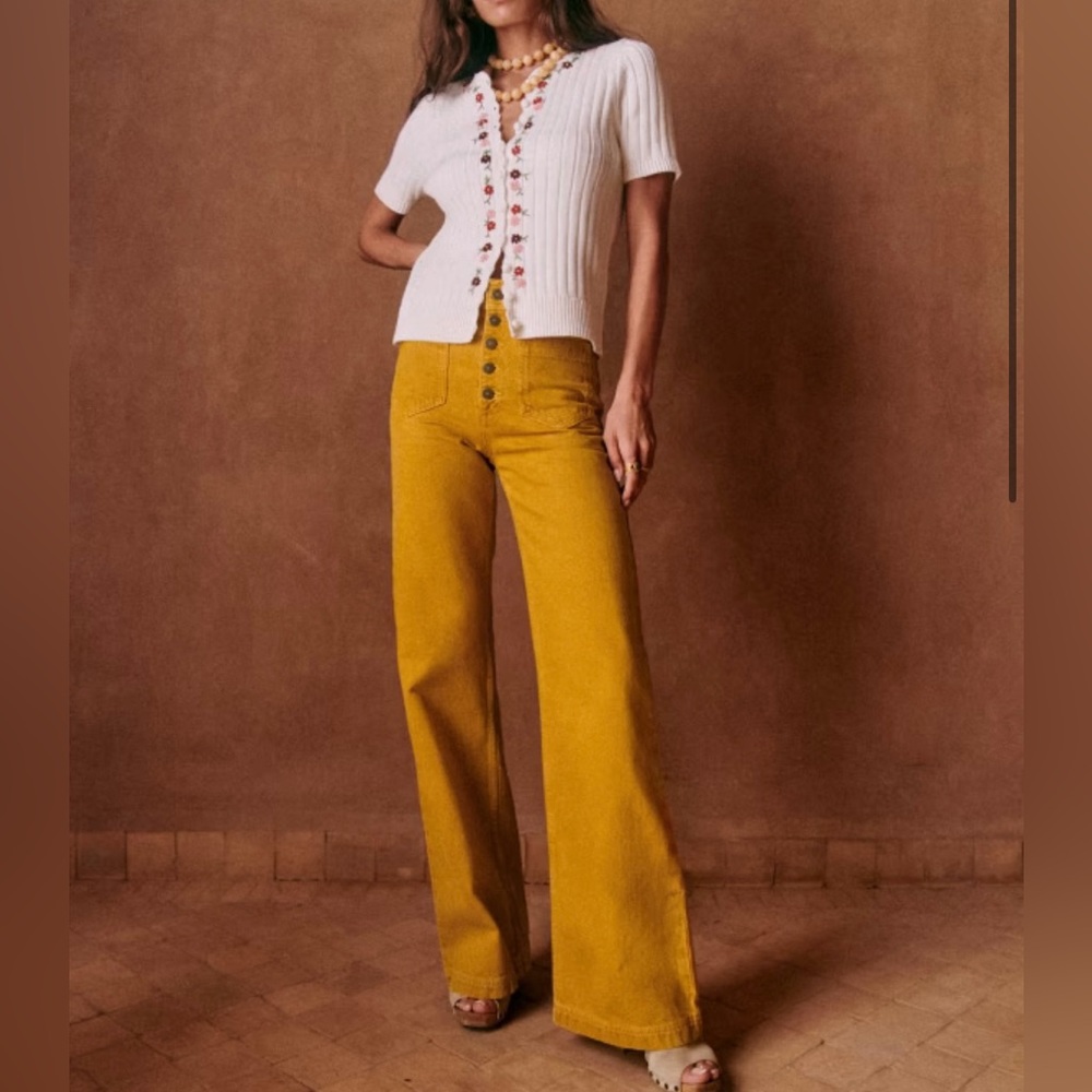 Sézane Cyriel Trousers in Ochre